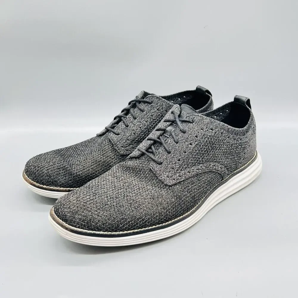 Cole Haan Shoes Mens 12 Gray Knit Lace Up Casual Sneakers Comfort Lightweight